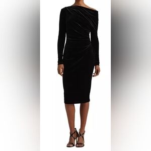 Ralph Lauren Velvet One-Shoulder Cocktail Dress